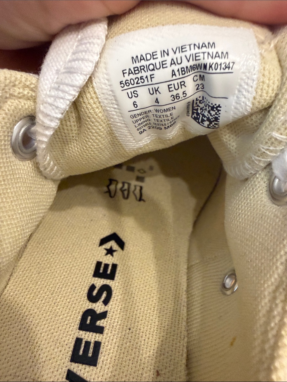 Converse White Canvas Low-Top Sneakers with Black Logo - Picture 8 of 8